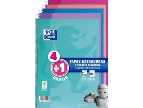 Pack de 5 Cuarderno OXFORD (Cuadriculado)
