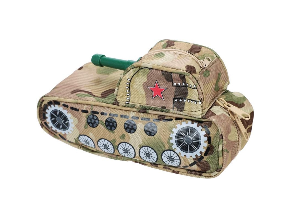 2026-estuche Linjou Tanque Camuflaje Grande Capacidad Para Lapices Y Utensilios Escolares Amarillo Militar