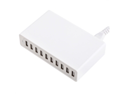Cargador Usb De Pared De 10 Puertos Multi-puerto 60w 10a Para Teléfonos Móviles Y Tablets