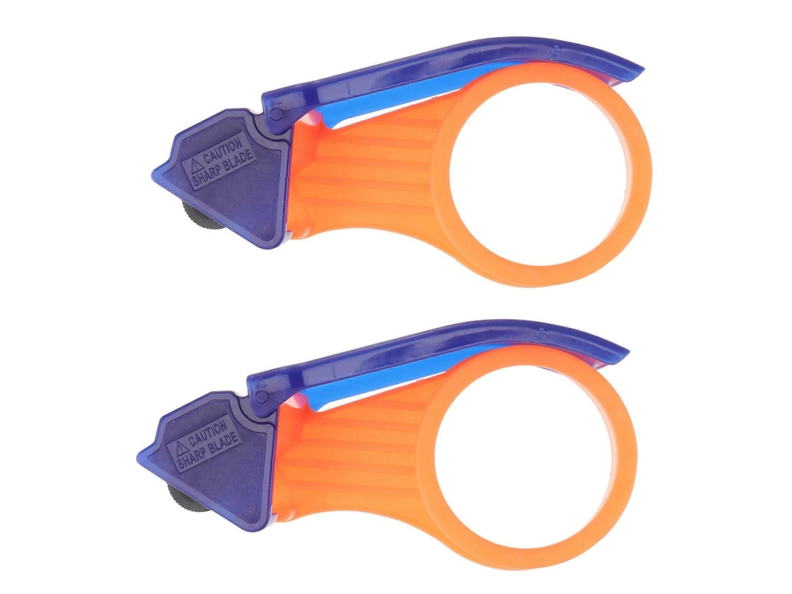 Dispensador manual de cinta adhesiva (2 unidades) con mango ergonómico y cortador de acero inoxidable para cerrar cajas.