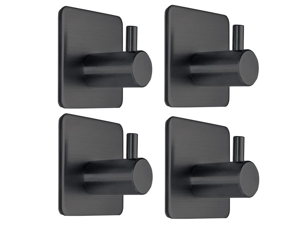 2026-gancho De Pared Resistente Impermeable Acero Inoxidable 304 Carga Máxima 15 Lbs Set De 4 Negro