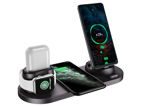 Carga inalámbrica, carga inalámbrica de 10 W, compatible con carga inalámbrica QI, negro