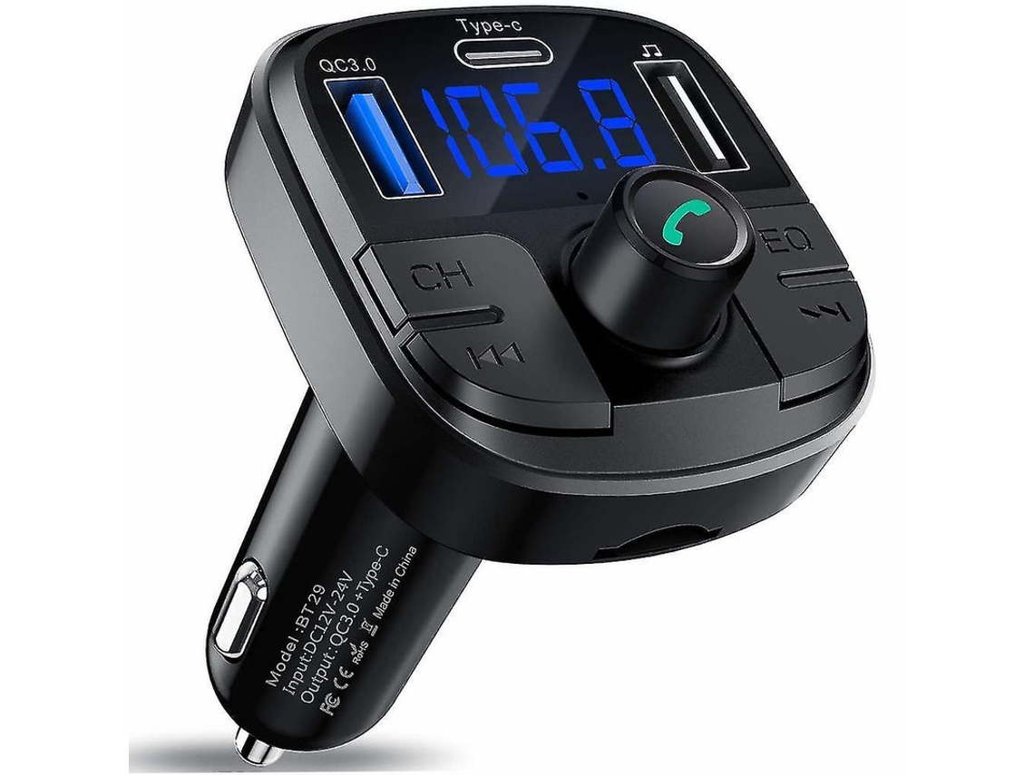 Transmissor Fm Bluetooth Yizhood Bt29 Bluetooth 5.0 Negro