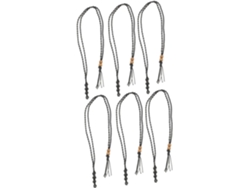 6 Collares De Cuerda Negra Con Soportes Para Piedras Vacíos, Ajustables, Ligeros Y Cómodos De Llevar.