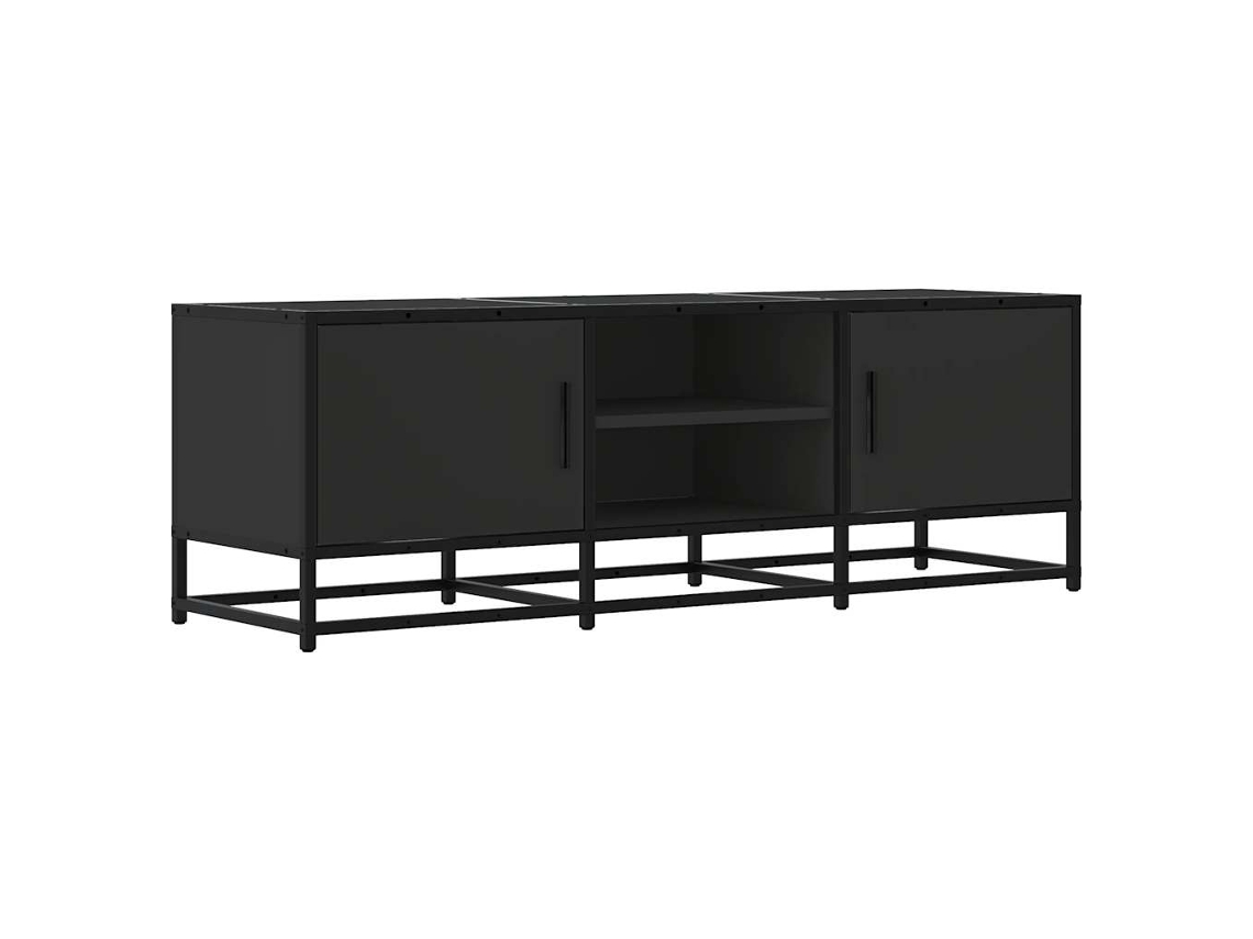 Maison Exclusive - Mueble De Tv Madera De Ingeniería Y Metal Negro 120x35x41 Cm