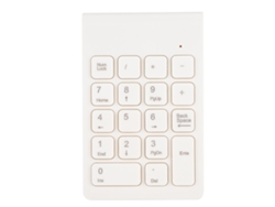 Teclado numérico inalámbrico mini 2.4G USB ergonómico y ligero para PC, color blanco.