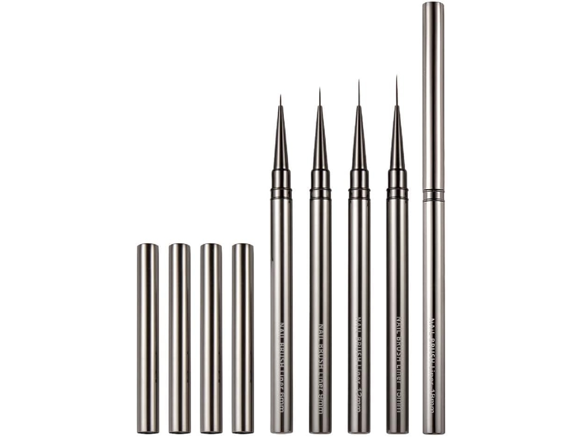 Pincel Delineador Fino Para Decoración De Uñas, Pintura De Gel Uv, Pincel De Uñas, Rayas, Líneas Cortas, Mezcla De