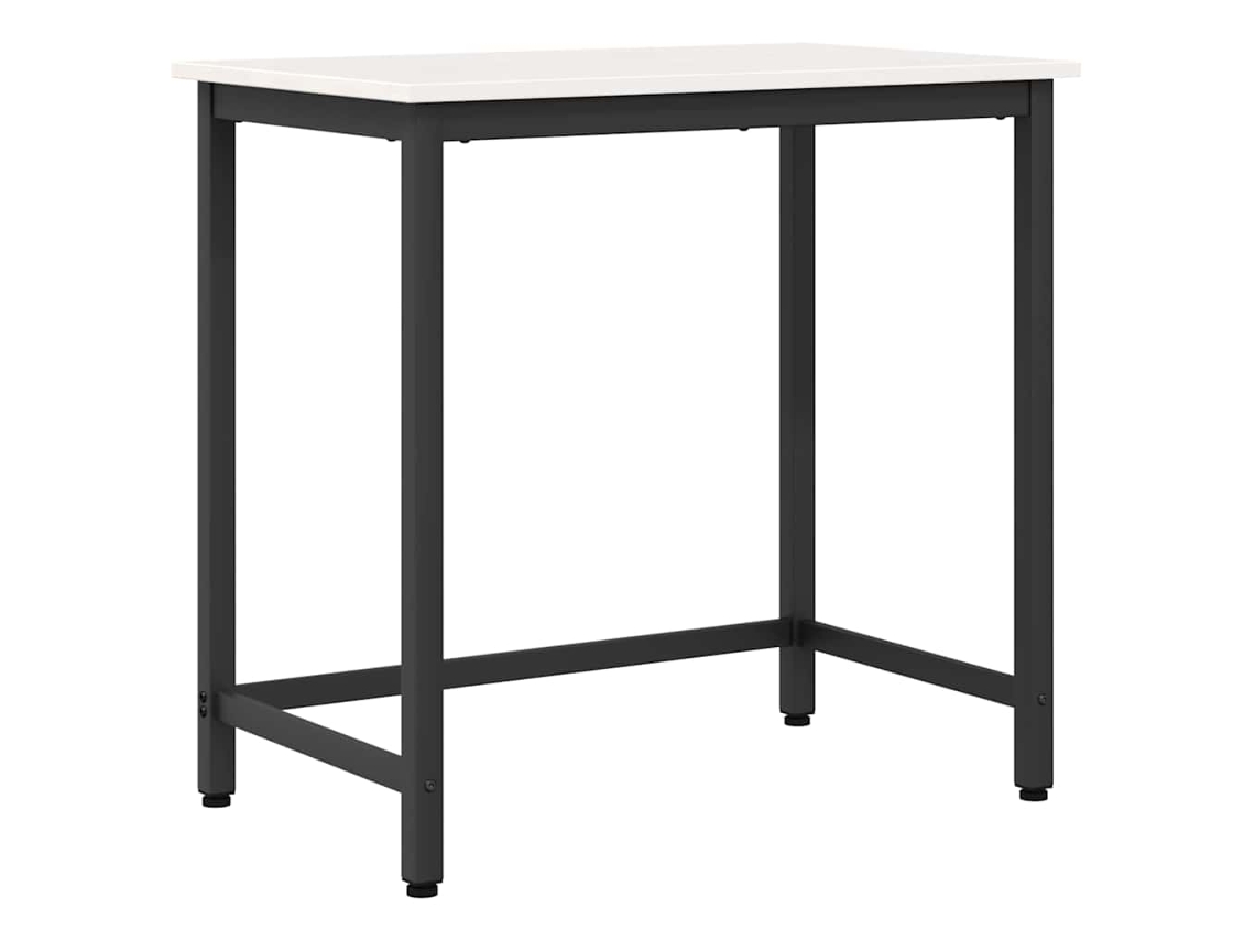 Mesa | Mesa blanca de 80 x 50 x 77 cm, fabricada en madera de ingeniería y acero.