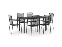 Juego de comedor de jardín de 5 piezas en madera maciza de acacia y metal. Exclusivo de MAISON.