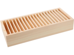 Caja De Madera Para Fichas Con Compartimento Extraíble Para Tarjetas De Visita Y Objetos Pequeños.