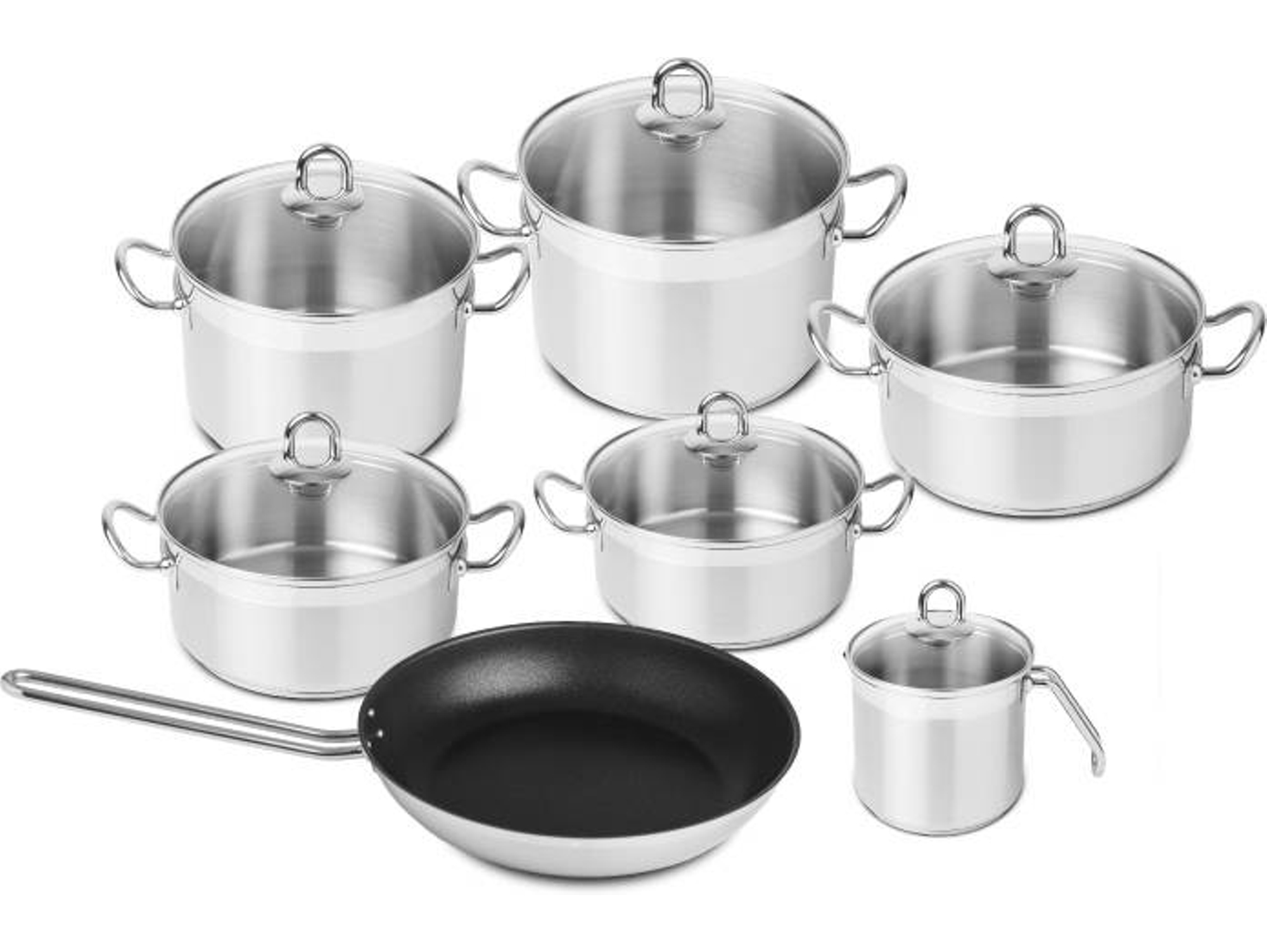 Batería de Cocina SILAMPOS Nautilus Glass 7 piezas