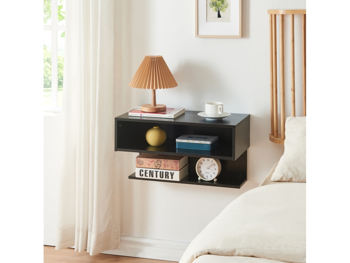Estantería de pared Gauldal 57x30x32 cm - Negro [EN.CASA]