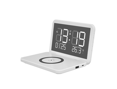 Cargador inalámbrico 3 en 1, cargador de 10 W, carga de reloj de escritorio, blanco CHRONUS