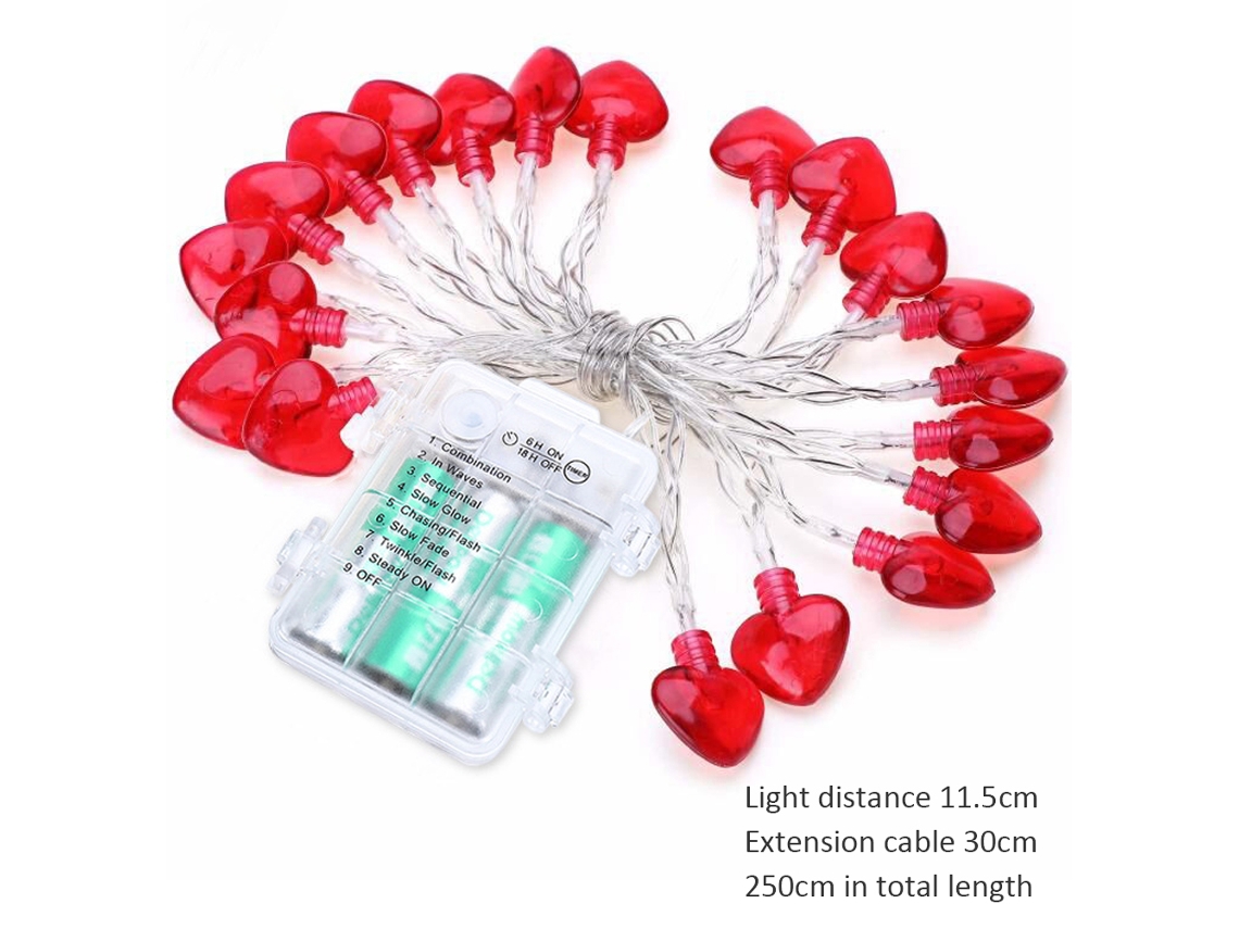 Rebe-luz De Cadena En Forma De Corazón Para San Valentín Led Luz Decorativa Diy