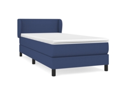 Maison Exclusive - Cama Box Spring Con Colchón Tela Azul 80x200 Cm