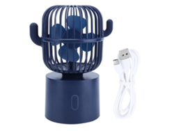 Ventilador Mini Usb Para Escritorio Casa Oficina Viajes Portátil 3 Velocidades Ajustables Azul Recargable