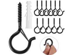 12 tornillos, ganchos para cables para luces exteriores con taladro.