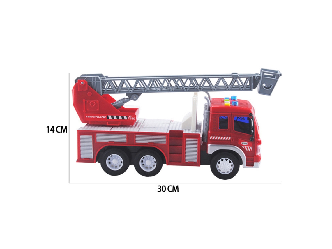 Camión De Bomberos De Juguete A Escala 1:16 Con Sonido Y Luz, Juguete Motorizado De Inercia Para Niños.
