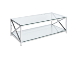 Mesa auxiliar BELIANI Audet de Vidrio templado Plateado 120x60x40