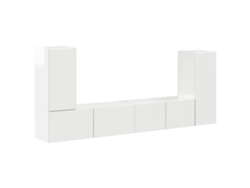 Conjunto de mueble de TV de 4 piezas, blanco brillante, MAISON EXCLUSIVE