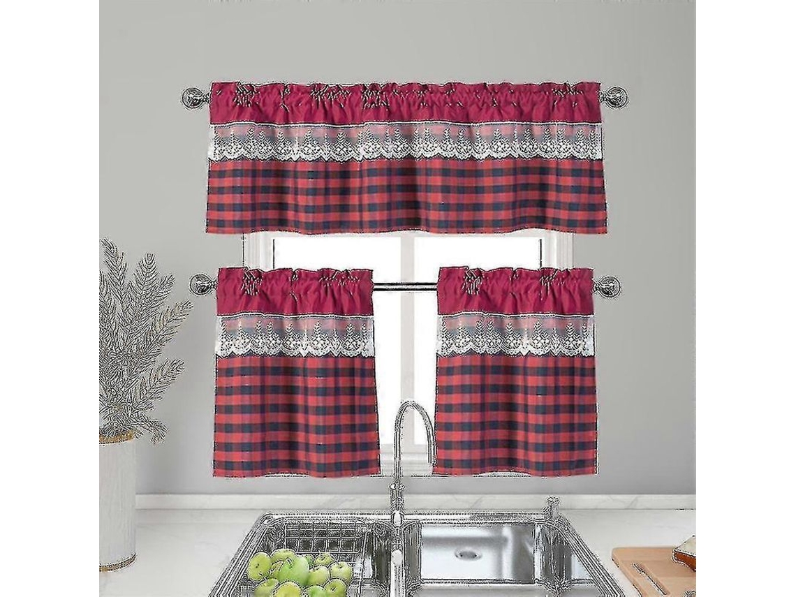 2026-cortinas De Cocina Decorativas Valance Topper Moderno Translúcido Estampado Con Bolsillo Para Barra De Cortina