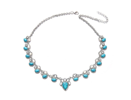 Collar de mujeres, collar de flores boho turquesa regalo de cumpleaños festivo