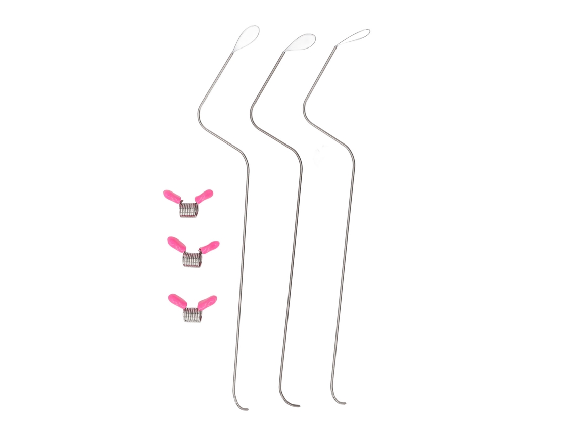 3 Agujas Curvas De Acero Inoxidable Con Freno, Ojo Grande De 1,2 Mm Para La Fabricación De Joyas.