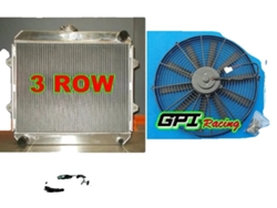 Radiador, construcción de aluminio, configuración de 3 filas, radiador y ventilador OEM