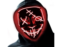 Máscara Led De Halloween Con Luces Terroríficas Para Fiestas De Cosplay Y Disfraces De Halloween.