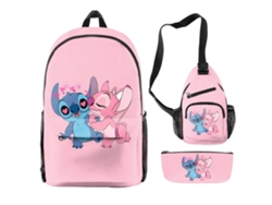 Mochila rosa de tres piezas para estudiantes, ideal para niños, educativa, duradera, perfecta para niños, educativa, divertida, segura STELASPLEN