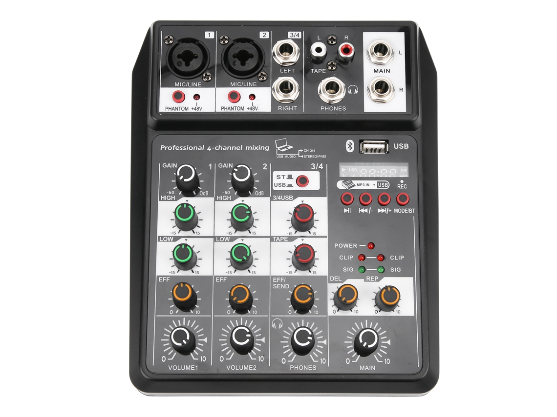 2026-consola Mezcladora De 4 Canales Con Tarjeta De Sonido Y Interfaz Usb Para Audio