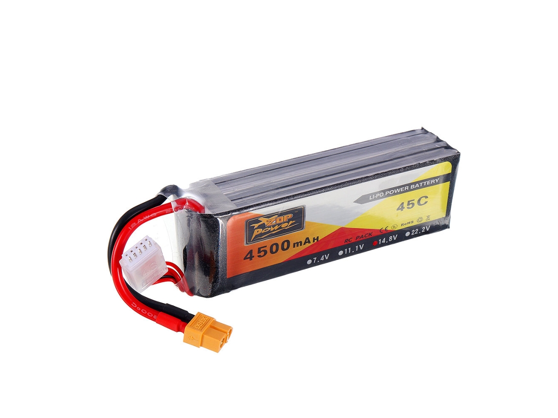 Batería de litio Zop Power de 14,8 V, 4500 mAh, 4 s, 45 c, enchufe XT60