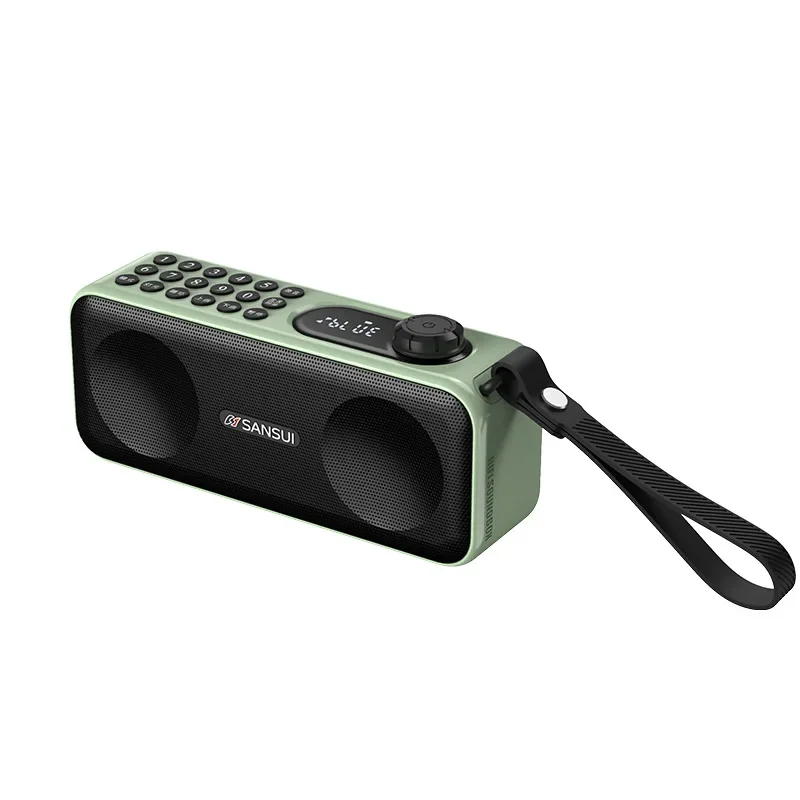 Radio Con Altavoz Bluetooth (verde Militar) Con Altavoces Duales Multifuncionales, Apagado Programado, Fm/tf/aux/usb.