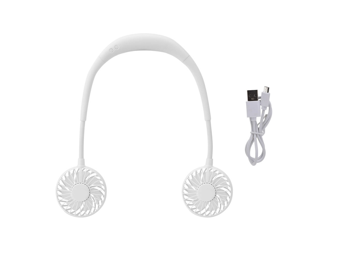 Calentador de cuello USB blanco con purpurina para deportes