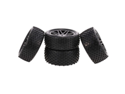4 Neumáticos Todoterreno 1/10 Rc Con Patrón De Riel De Puente Y Llanta Con Orificio En V Para Buggy Rc Hsp Hpi Redcat