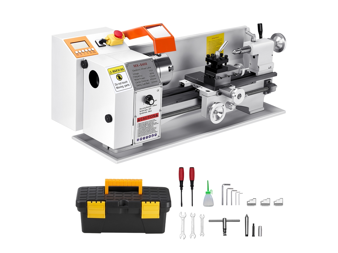 Torno para metal Succebuy 1250 W, 2500 RPM, 220 x 450 mm, con avance automático