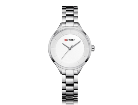 Relojes de Moda para Mujer Reloj Impermeable de Cuarzo con Correa de Acero Inoxidable para Mujer-Blanco LUUCOZK