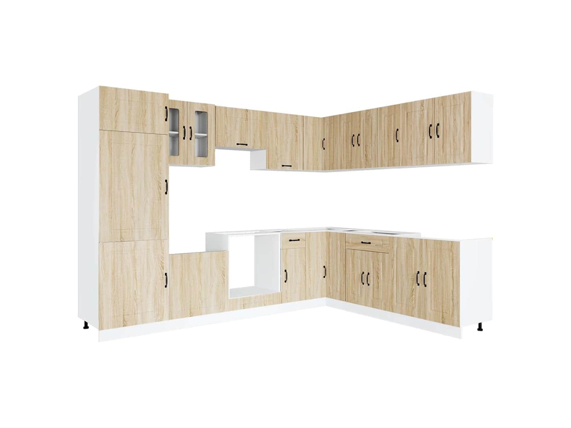 Juego de 14 gabinetes de cocina de roble Sonoma EXCLUSIVO DE MAISON