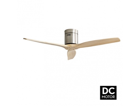 Ventilador Dc Aguilon Niquel 3 Aspas Haya 5 Velocidades Sin Luz con mando y temporizador 132d FABRILAMP