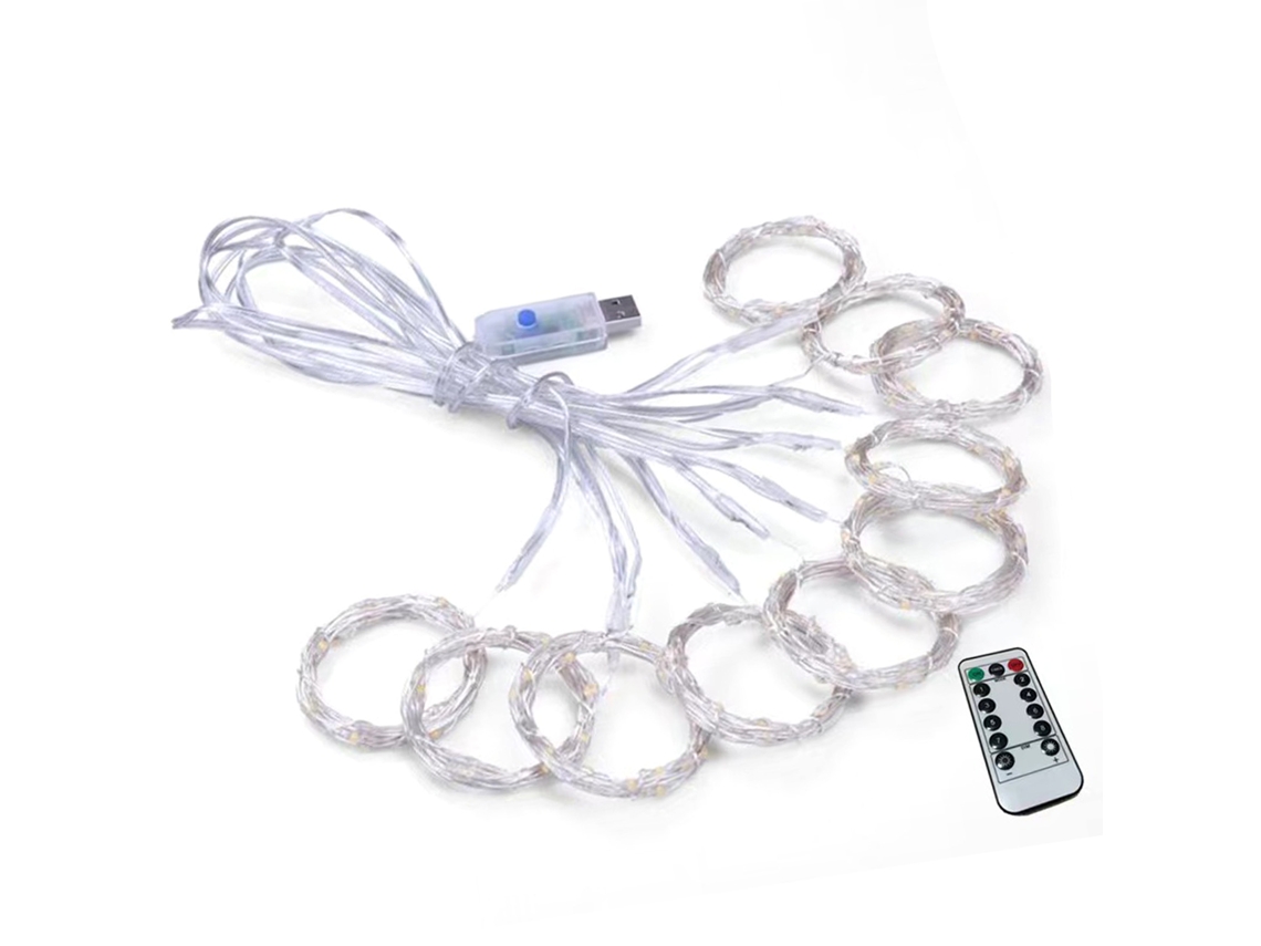 2026-luz De Cortina Led 8 Modos Control Remoto 3.3x3.3yd Usb Seguridad Alta Para Oficina Exterior Hogar