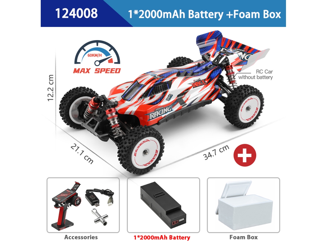 Coche RC 4x4 sin escobillas a escala 1/12, 60 km/h, batería 3S, coche de carreras de derrape profesional de alta velocidad. Aeuzwr