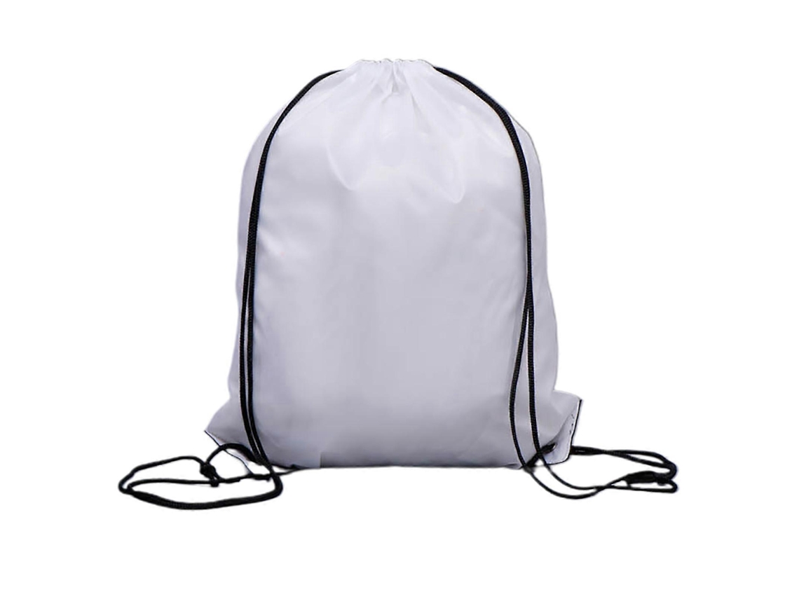 Mochila con cordón ajustable, impermeable, para gimnasio, natación, escuela, grande, deportiva, blanca.