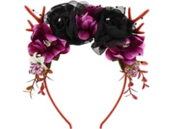 Tiara floral para o Halloween, acessório de cabelo natalino, tiara para festas.