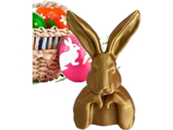 Componente De Conejo Color Dorado Para Estatuas De Conejos De Pascua, 14,9 Cm De Altura, Con Un Diseño Elegante Y