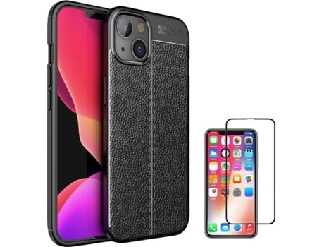 Carcasa iPhone 13 Rugged Leather Negro