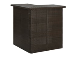 Mesa de bar esquinera de mimbre marrón PE (100 x 50 x 105 cm) DKD HOME DECOR