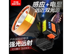 Linterna Frontal Led Recargable Con Doble Batería De Litio, Zoom, 35 Rayos, Luz Amarilla Para Pesca Nocturna V80