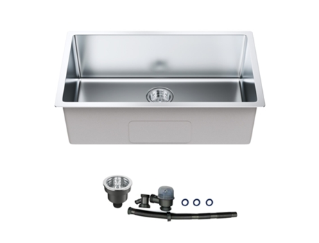 VEVOR Fregadero de cocina, acero inoxidable 304 con fregadero incorporado, único fregadero incorporado con accesorios (paquete de 3), 30
