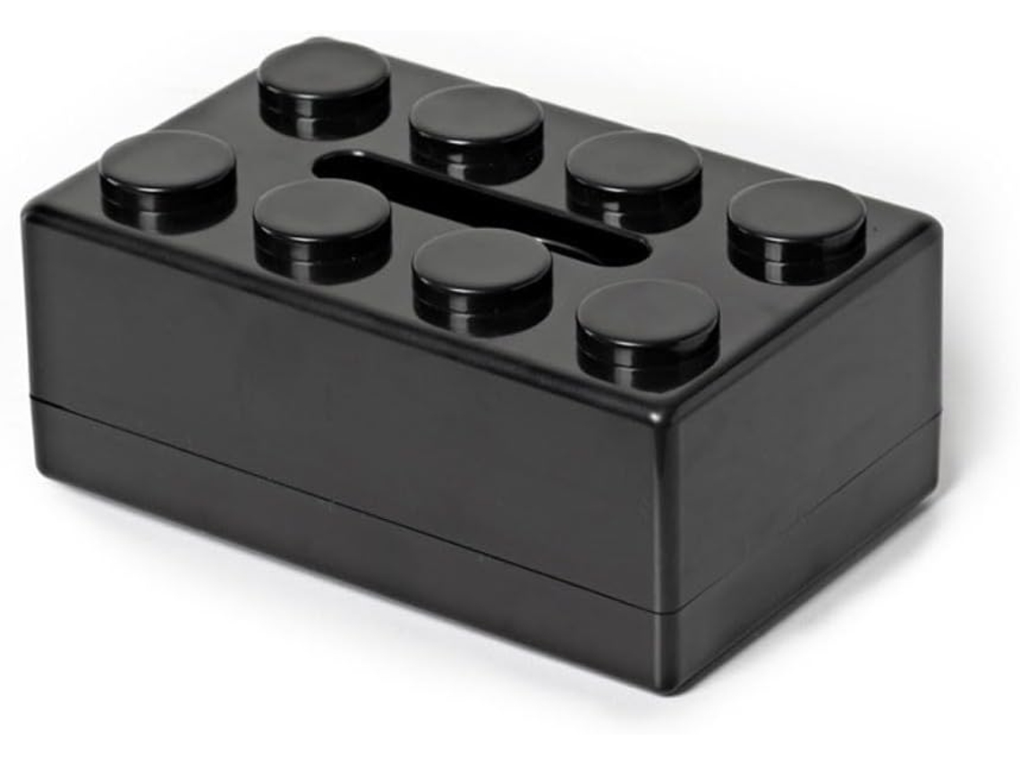 1 unidad - Dispensador de pañuelos con diseño de bloques de construcción - Caja de pared creativa - Multifuncional - Diseño creativo - (negro)