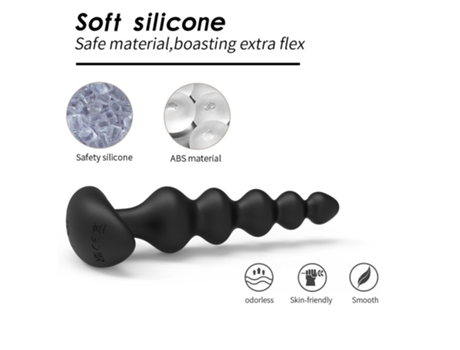 Vibrador anal de control remoto de silicona recargable con 16 modos de vibración (negro) YIZHOOD